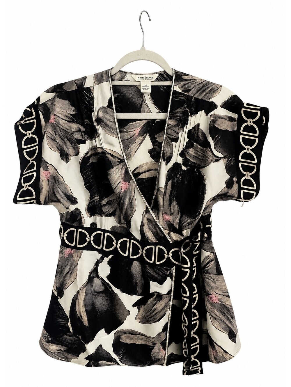 100% Silk XS Horseshoe Wrap Top